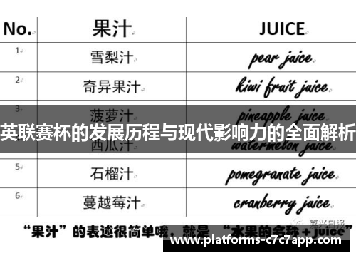 英联赛杯的发展历程与现代影响力的全面解析