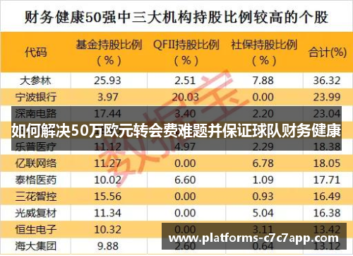 如何解决50万欧元转会费难题并保证球队财务健康 如何解决50万欧元转会费难题并保证球队财务健康